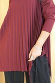 Gotham Pleat Tunic Burgundy